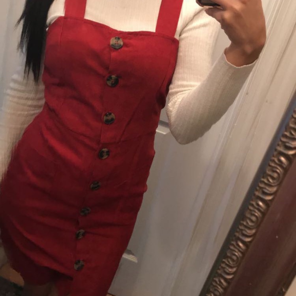 Auburn Suede button tank top dress size small